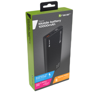 Tracer powerbank 10000 AluPD20W+QC3.0 Black
