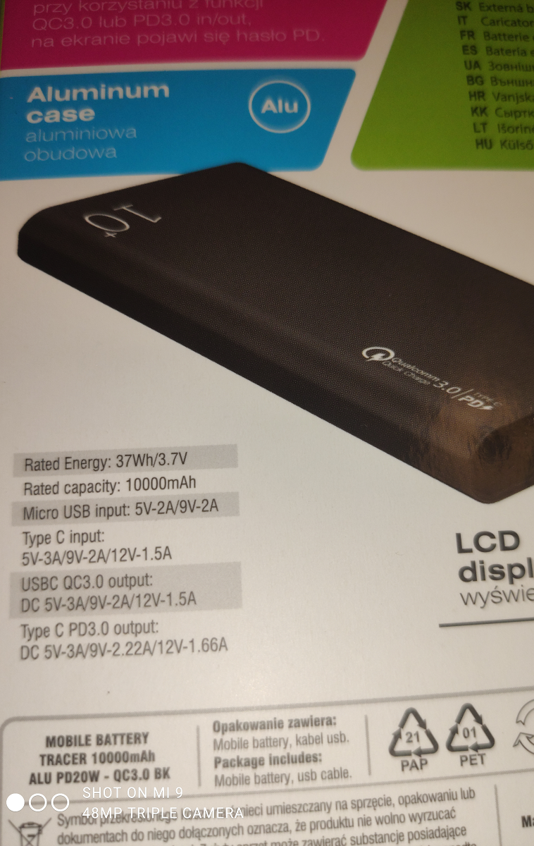 Tracer powerbank 10000 AluPD20W+QC3.0 Black - Зображення 5