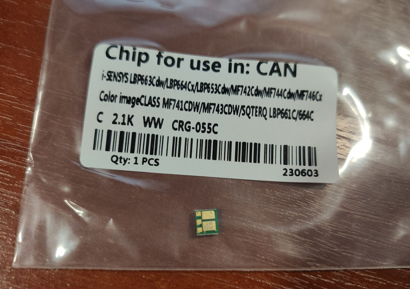 Чіп Canon cartridge 055 cyan lbp66x mf74x